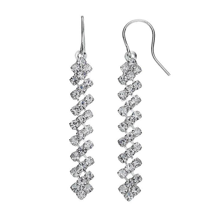 Askew Linear Drop Earrings, Women's, Charcoal