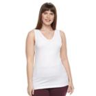 Plus Size Apt. 9&reg; Reversible Seamless Tank, Women's, Size: 3xl, White