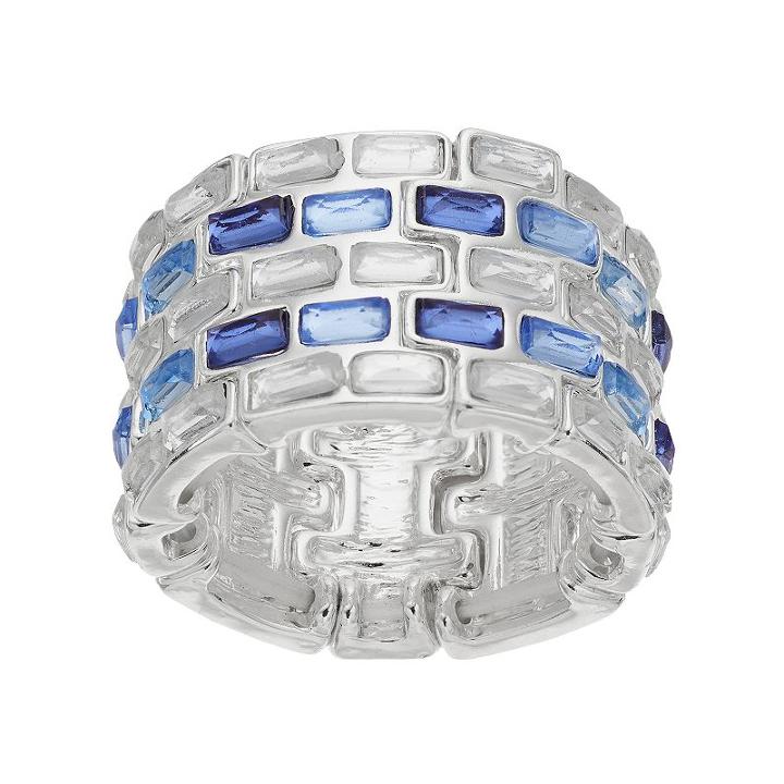 Jennifer Lopez Blue Rectangular Stretch Ring, Women's, Dark Blue