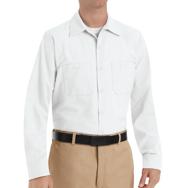 Men's Red Kap Classic-fit Industrial Button-down Work Shirt, Size: Medium, White