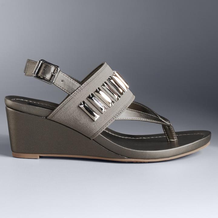 Simply Vera Vera Wang Jade Women's Luxury Sandals, Size: 10, Med Grey