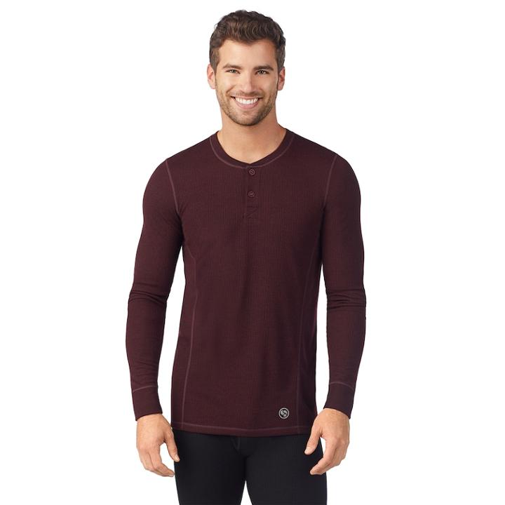Big & Tall Climatesmart By Cuddl Duds&reg; Climatesmart Pro Extreme Henley, Men's, Size: Xxl Tall, Dark Red