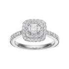 Simply Vera Vera Wang 14k White Gold 3/4 Carat T.w. Diamond Square Halo Engagement Ring, Women's, Size: 7