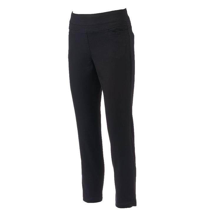 Women's Elle™ Pull-on Dress Capris, Size: Medium, Black