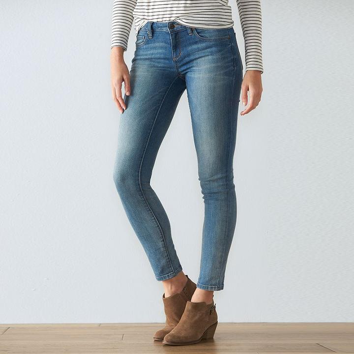 Women's Sonoma Goods For Life&trade; Faded Skinny Jeans, Size: 14 Short, Blue Other