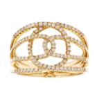 10k Gold 3/8 Carat T.w. Diamond Interlock Ring, Women's, White