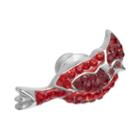 Silver Plated Crystal Cardinal Pin, Women's, Red