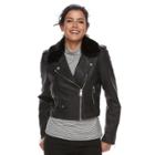 Women's Levi's Asymmetrical Faux-leather Moto Jacket, Size: Large, Black