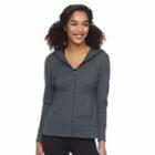 Petite Tek Gear&reg; Dry Tek Zip-front Hoodie, Women's, Size: M Petite, Dark Grey