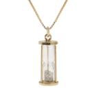 24k Gold-over-silver 1/2-ct. T.w. Diamond Hourglass Pendant, Women's, Size: 18, Yellow