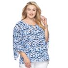Plus Size Dana Buchman Kimono Sleeve Top, Women's, Size: 3xl, Brt Blue