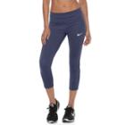 Women's Nike Power Running Capri Leggings, Size: Xl, Blue Other
