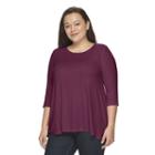 Juniors' Plus Size So&reg; Ribbed Swing Tee, Girl's, Size: 3xl, Dark Pink