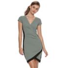 Juniors' Almost Famous Faux-wrap Dress, Teens, Size: Small, Brt Green