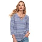 Women's Sonoma Goods For Life&trade; Lace-up Tee, Size: Large, Dark Blue