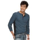 Men's Rock & Republic Pieced Henley Top, Size: Xl, Dark Blue