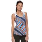 Women's Fila Sport&reg; Chevron Print Mesh Tank Top, Size: Medium, Blue (navy)