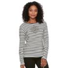 Petite Croft & Barrow Knit Holiday Tee, Women's, Size: M Petite, White