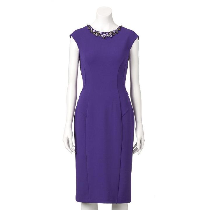 Women's Ronni Nicole Embellished Sheath Dress, Size: 10, Purple