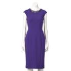 Women's Ronni Nicole Embellished Sheath Dress, Size: 10, Purple