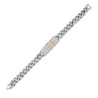 Stainless Steel Link Bracelet, Men's, Size: 9, White