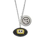Pittsburgh Steelers Crystal Sterling Silver Team Logo & Football Charm Necklace, Women's, Size: 18, Multicolor