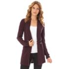 Women's Apt. 9&reg; Tab Front Cardigan, Size: Large, Merlot Black