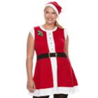 Juniors' Plus Size It's Our Time Mrs. Claus Sweaterdress & Hat, Teens, Size: 1xl, Red Other