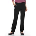 Women's Croft & Barrow&reg; Straight-fit Polished Pull-on Pants, Size: 18, Black