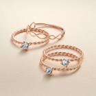 Lc Lauren Conrad Runway Collection Twisted Ring Set, Women's, Size: 7, Dark Pink