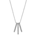Diamond Essence Sterling Silver Diamond Accent Stick Pendant, Women's, White