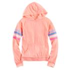 Girls 7-16 So&reg; Varsity Stripe Hoodie, Size: 12, Orange
