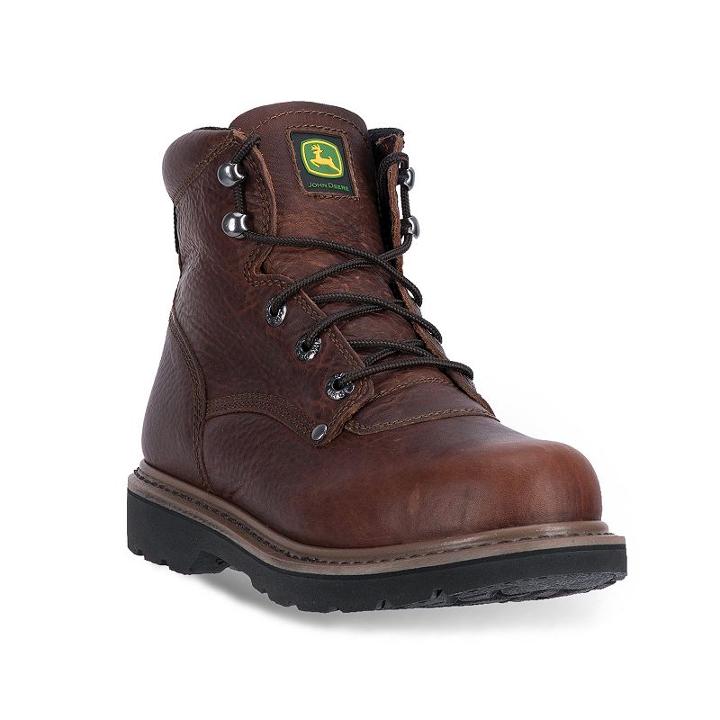 John Deere Men's Soft-toe Work Boots, Size: 10 Wide, Brown