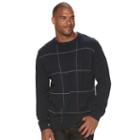 Big & Tall Croft & Barrow&reg; Classic-fit Windowpane Crewneck Sweater, Men's, Size: Xxl Tall, Blue Other