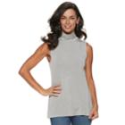 Women's Croft & Barrow&reg; Mockneck Sleeveless Top, Size: Xs, Med Grey