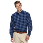 Big & Tall Izod Classic-fit Plaid Flannel Button-down Shirt, Men's, Size: Xxl Tall, Blue
