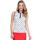 Women's Tail Andrea Metal Button Placket Knit Golf Top, Size: Xl, White Oth