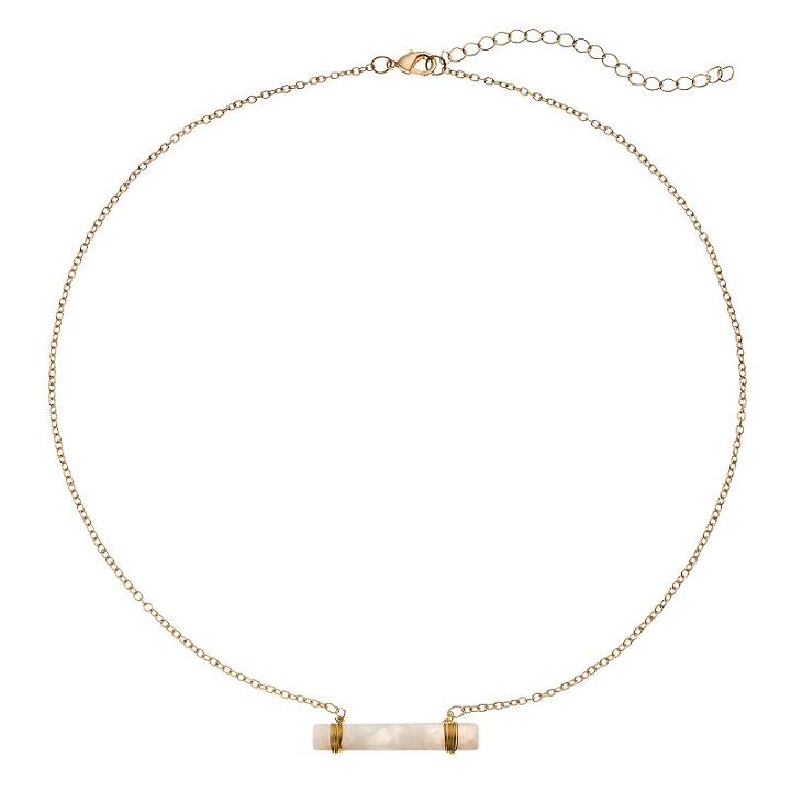 Loli Bijoux Breast Cancer Awareness Pink Bar Necklace, Women's