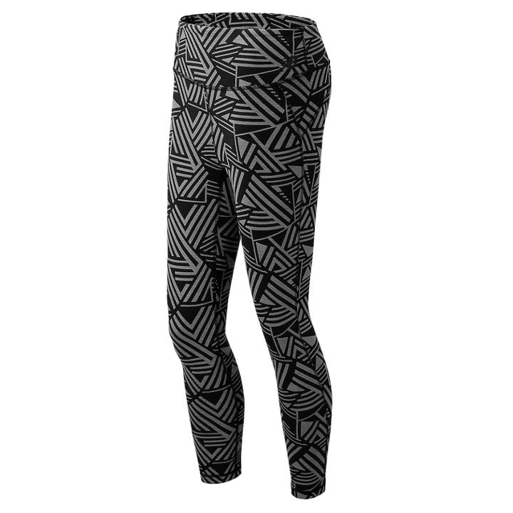 Women's New Balance Transform Print High-waisted Crop Leggings, Size: Medium, Grey