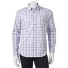 Men's Apt. 9&reg; Slim-fit Patterned Stretch Button-down Shirt, Size: Med Slim, Brt Purple