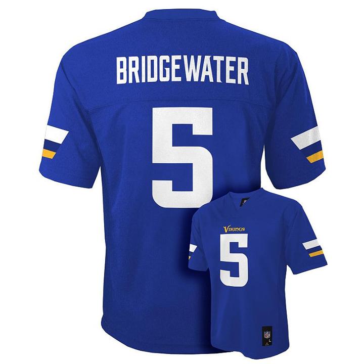Boys 8-20 Minnesota Vikings Teddy Bridgewater Nfl Replica Jersey, Boy's, Size: M(10-12), Purple