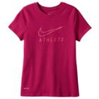 Girls 7-16 Nike Athlete Swoosh Tee, Size: Medium, Dark Red