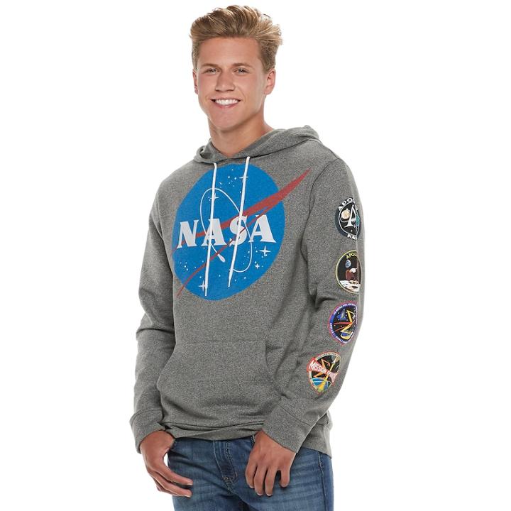Men's Nasa Pull-over Hoodie, Size: Xl, Grey