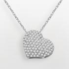 14k White Gold 3/5-ct. T.w. Diamond Heart Pendant, Women's, Size: 18