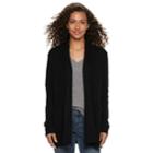 Women's Sonoma Goods For Life&trade; Supersoft Airy Shawl Collar Cardigan, Size: Large, Black