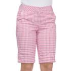 Women's Izod Plaid Bermuda Shorts, Size: 16, Pink