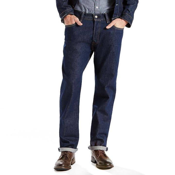 Men's Levi's&reg; 501&reg; Original Fit Stretch Jeans, Size: 32x36, Dark Blue