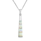 Lab-created Opal Sterling Silver Stick Pendant Necklace, Women's, Size: 18, White