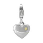 Sterling Silver Citrine Heart Charm, Women's