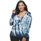 Plus Size Rock & Republic&reg; Twist Top, Women's, Size: 1xl, White